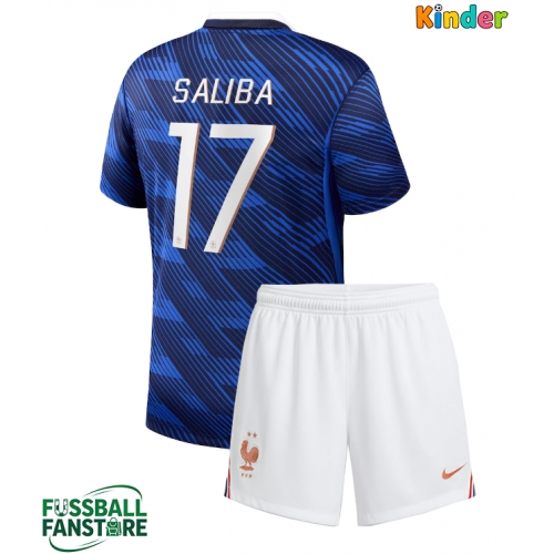 Frankreich William Saliba #17 Replik Heimtrikot Kinder WM 2026 Kurzarm (+ Kurze Hosen)